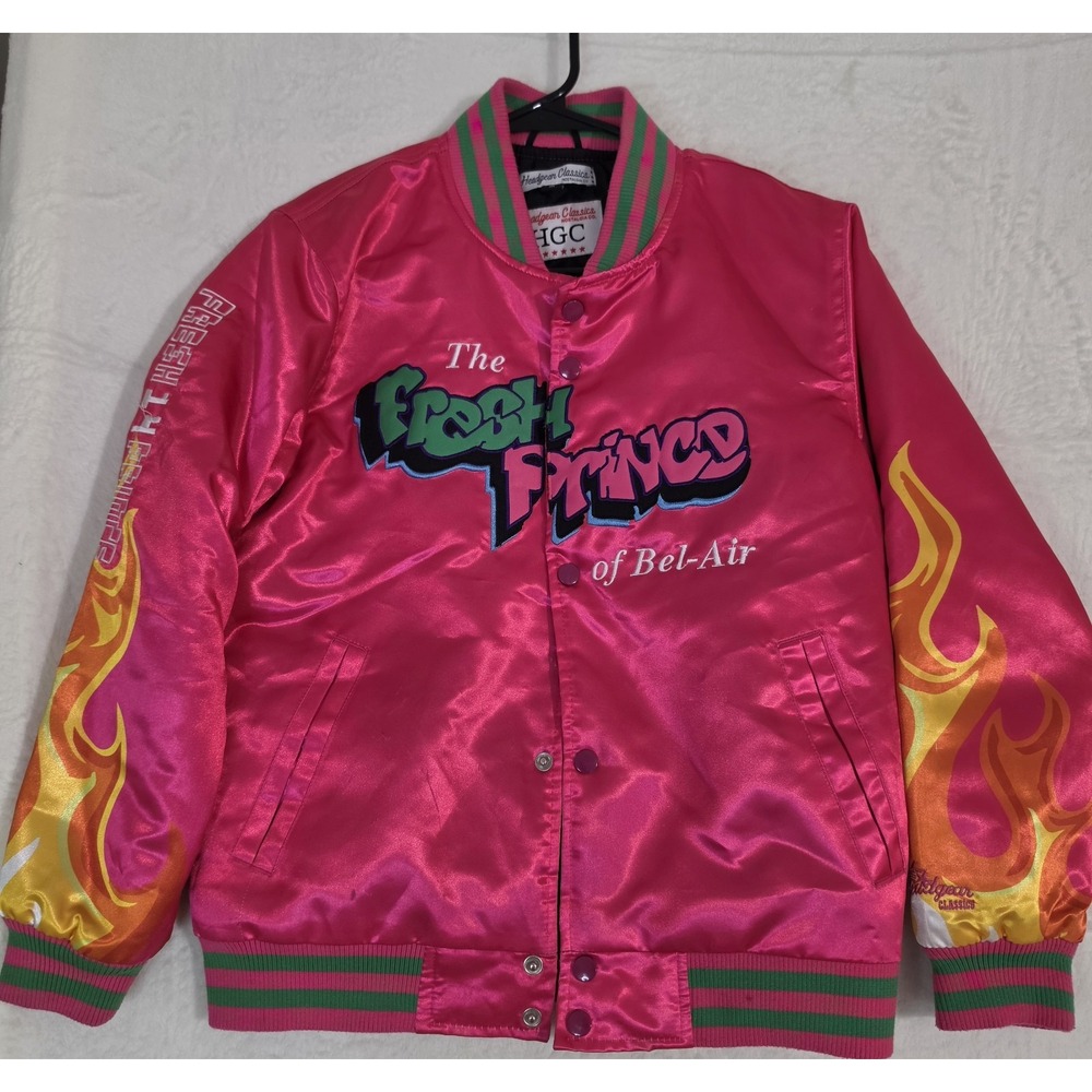 Fresh Prince of Bel-Air Headgear Classics Satin Jacket Pink Men's M 90s Hip Hop